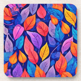Brothelスタイル:鮮やかリーフパターン コースター