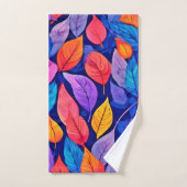 Brothelスタイル:鮮やかリーフパターン バスタオルセット (ハンドタオル)