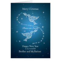 Brotherと彼のパートナー、平和のクリスマスの鳩