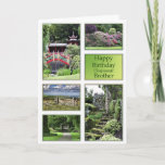 Brotherのための、庭園の景色を持つ誕生日カード カード<br><div class="desc">美しい風景のセットが、これを庭師のカードにしています。庭、シャクナゲの日本の庭、静かな緑の庭の座席、そして興味深い足取りを持つバースデーカード。すべての写真はNorma Cornesを著作権で保護します。</div>
