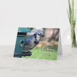Brotherの誕生日、Blue Jay on Bird Feeder カード<br><div class="desc">バードフィーダーのブルージェイが兄の誕生日カードに登場する。鳥素晴らし監視員のカード。Image and verse copyright © 2014,  Shoaff Ballanger Studios.</div>