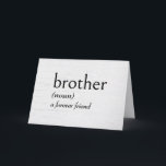 BROTHER誕生日の辞書定義 カード<br><div class="desc">シスターの誕生日の白塗りの木の背景に黒のテキストでBROTHERの定義。内部文字は変更できる。</div>