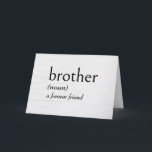 BROTHER誕生日の辞書定義 カード<br><div class="desc">シスターの誕生日の白塗りの木の背景に黒のテキストでBROTHERの定義。内部文字は変更できる。</div>