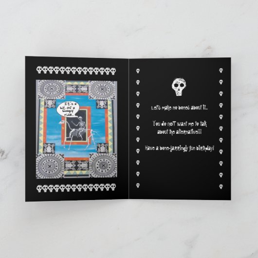 BROTHER 30th Birthday Skeleton Riding Horse FUNNY カード (内部)