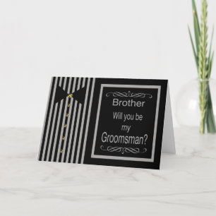 Brother Be My Groomsman Request Card 招待状