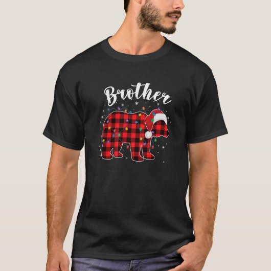 Brother Bear Buffalo Red Plaid Family Christmas Pa Tシャツ (正面)