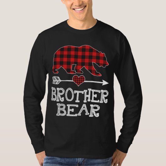 Brother Bear Christmas Pajama Red Plaid Buffalo Fa Tシャツ (正面)