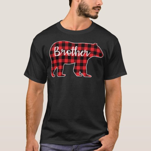 Brother Bear Red Plaid Design Family Matching Chri Tシャツ (正面)