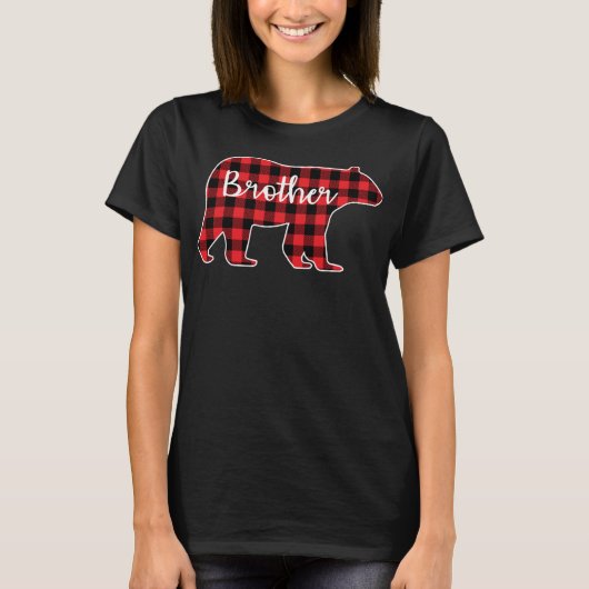 Brother Bear Red Plaid Design Family Matching Chri Tシャツ (正面)