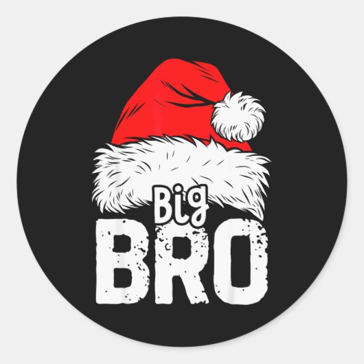 Brother Big Santa Christmas Family Matching Pyjama ラウンドシール (正面)