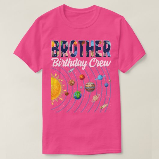 Brother Birthday Crew Outer Space Solar System Bda Tシャツ (デザイン正面)