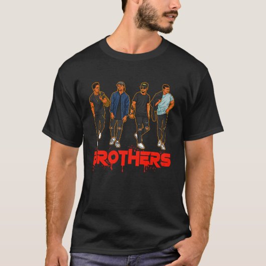Brother Black Hispanic Caucasian Men Friends Broth Tシャツ (正面)