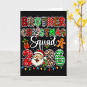 Brother Christmas Crew 2026 Leopard Funny Santa Fa カード (黄色い花)