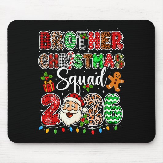 Brother Christmas Crew 2026 Leopard Funny Santa Fa マウスパッド (正面)
