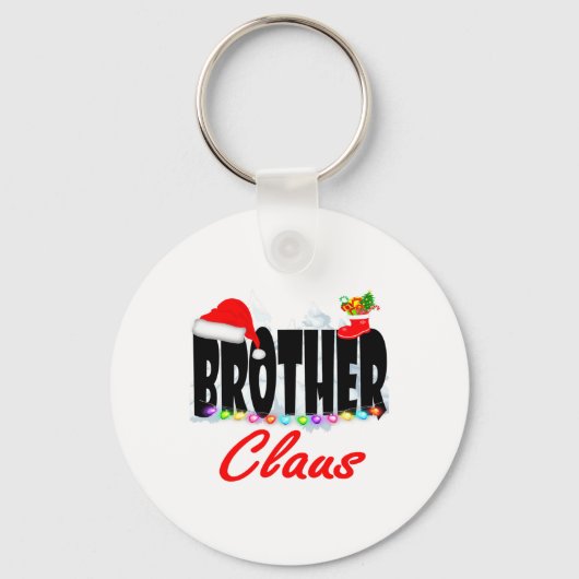 Brother Claus Christmas Santa Hat Matching Family  キーホルダー (正面)