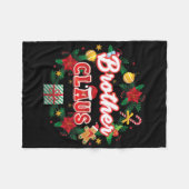 Brother Claus Christmas Santa Laurel Wreath Mistle フリースブランケット (正面(横))