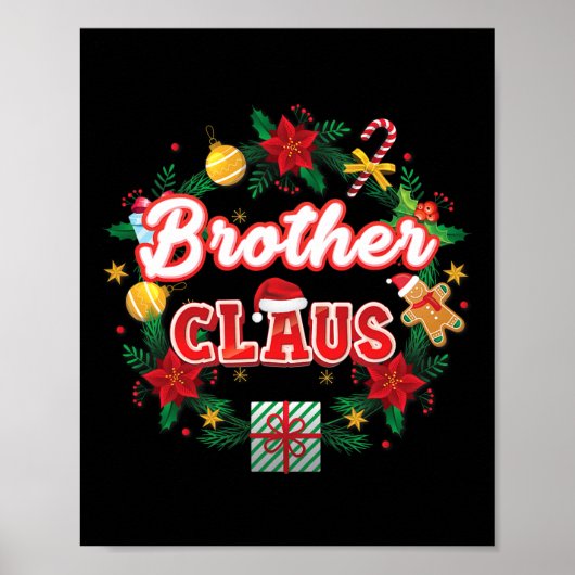 Brother Claus Christmas Santa Laurel Wreath Mistle ポスター (正面)