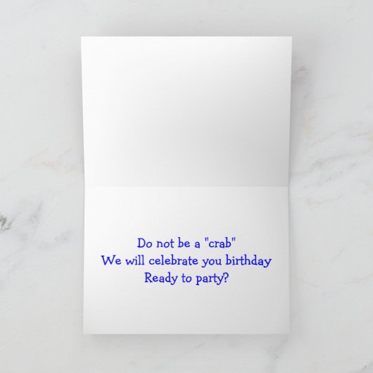 BROTHER-DON'T BE A CRAB (SAYS THE CRAB) カード (内部)