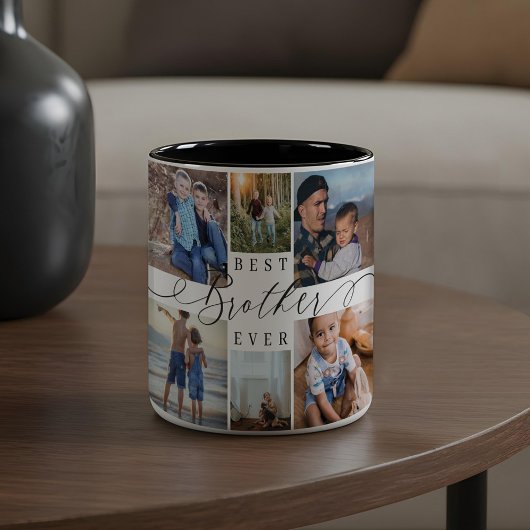 Brother Ever 最高の Photo Collage記念品ギフト ツートーンマグカップ