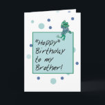 Brother Frog in Jeans、誕生日、水玉模様 カード<br><div class="desc">お兄素晴らし様におもしろいを望むおもしろいの誕生日を願って送るカード！この漫画のカエルは彼の願いを振っている</div>