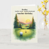 Brother Funny Golf Birthday Missed Putt Humor カード (黄色い花)