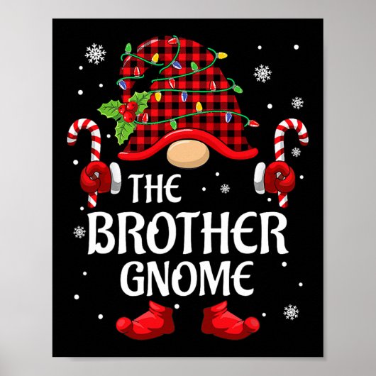 Brother Gnome Matching Christmas Pjs For Family  ポスター (正面)
