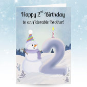 Brother Happy 2nd Birthday Snowman Building カード