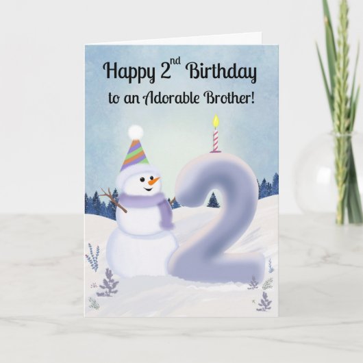 Brother Happy 2nd Birthday Snowman Building カード (正面)