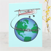 Brother Happy Birthday with Airplane Big Card カード (黄色い花)