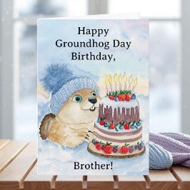 Brother Happy Groundhog Day Birthday Groundhog カード
