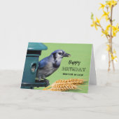 Brother in Law誕生日とBlue Jay at Feeder カード (黄色い花)
