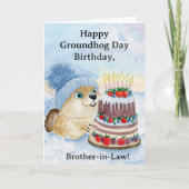 Brother in Law  Happy Groundhog Day Birthday  カード (正面)