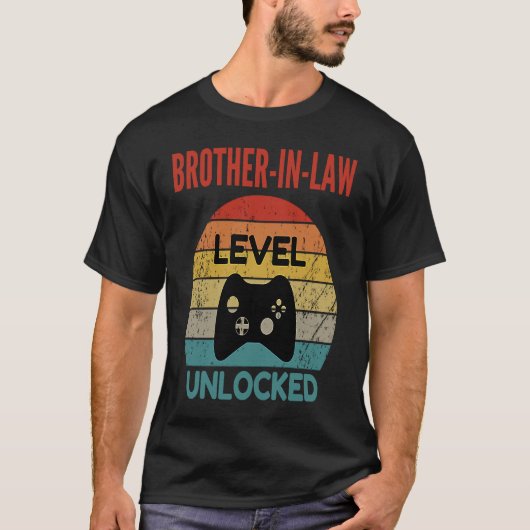 Brother in law Level Unlocked  Gamer  For New Brot Tシャツ (正面)