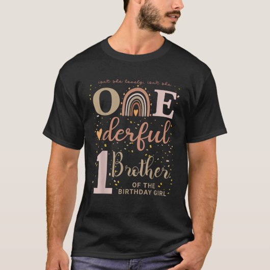 Brother Isnt She Onederful 1st Birthday Neutral Bo Tシャツ (正面)