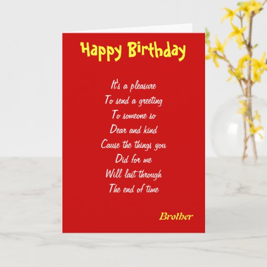 Brother kindness birthday cards カード (黄色い花)