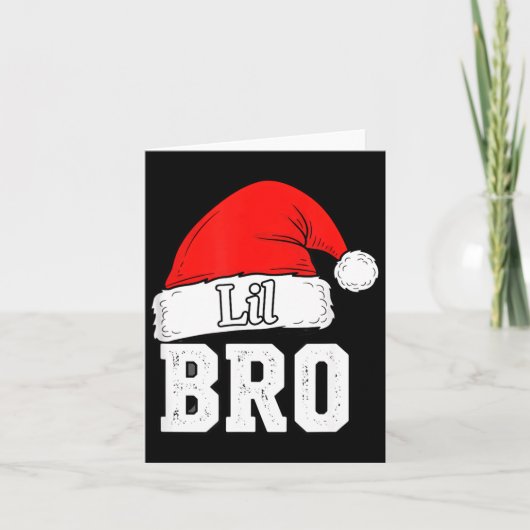 Brother Lil Bro Santa Hat Christmas Little Brother カード (正面)
