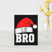 Brother Lil Bro Santa Hat Christmas Little Brother カード (黄色い花)
