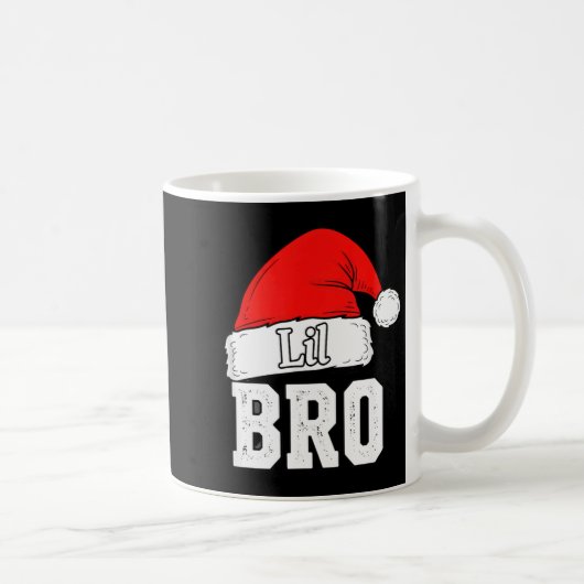 Brother Lil Bro Santa Hat Christmas Little Brother コーヒーマグカップ (右)