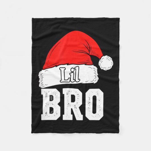Brother Lil Bro Santa Hat Christmas Little Brother フリースブランケット (正面)