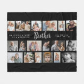 Brother Memorial 18 Photo Collage フリースブランケット (正面(横))