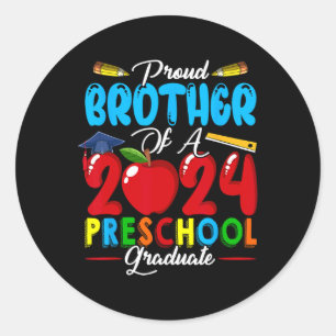 Brother Of A 2024 Preschool Graduate Family Kids L ラウンドシール