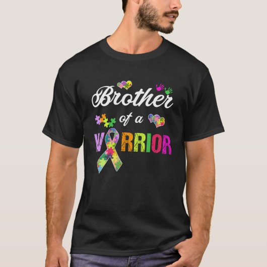 Brother Of A Warrior Autism Awareness Support Ribb Tシャツ (正面)