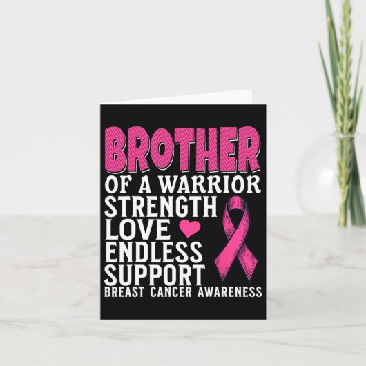 Brother Of A Warrior Breast Cancer Awareness Suppo カード (正面)