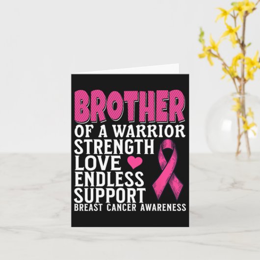Brother Of A Warrior Breast Cancer Awareness Suppo カード (黄色い花)