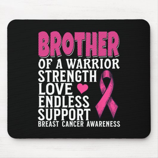 Brother Of A Warrior Breast Cancer Awareness Suppo マウスパッド (正面)