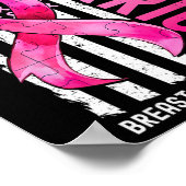 Brother Of A Warrior Breast Cancer Usa Flag Awaren ポスター (角)