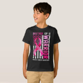 Brother Of A Warrior Breast Cancer Usa Flag Awaren Tシャツ (正面フル)