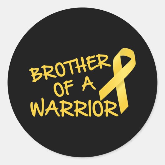 Brother Of A Warrior Childhood Cancer Awareness   ラウンドシール (正面)
