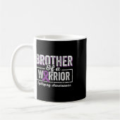 Brother Of A Warrior Epilepsy Brother Purple Ribbo コーヒーマグカップ (左)