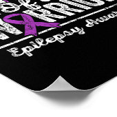 Brother Of A Warrior Epilepsy Brother Purple Ribbo ポスター (角)